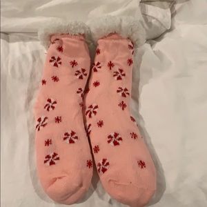 Fuzzy Christmas socks never worn